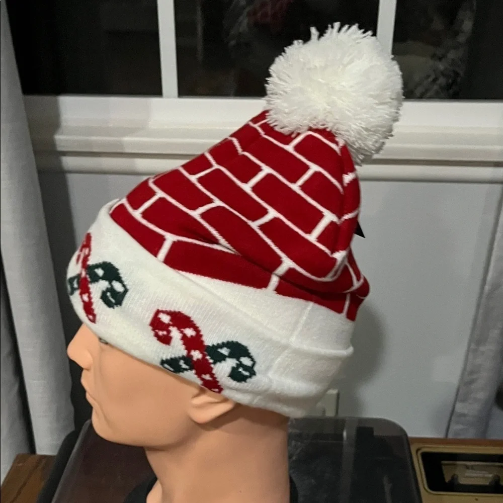 Red and White Candy Cane Beanie